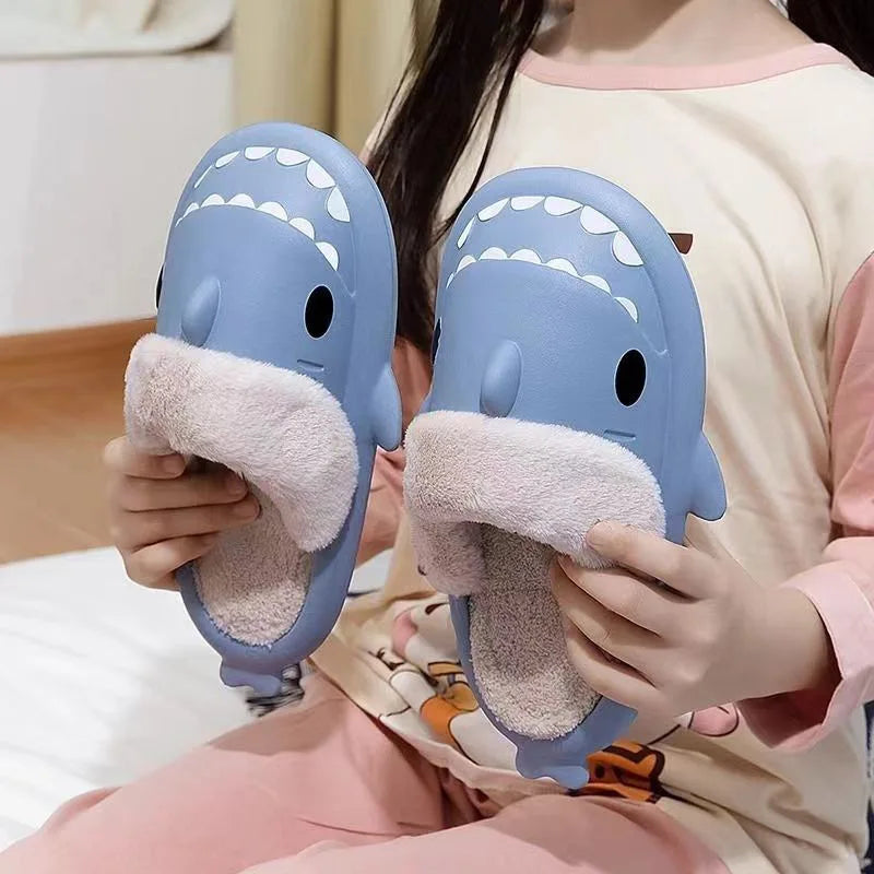 Pantoufles requin en coton